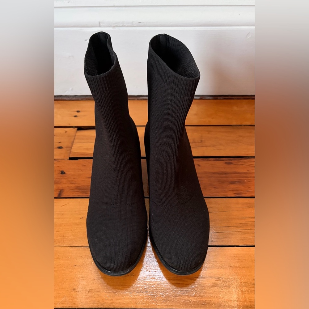 Women's Black Knit Sock Ankle Boots
